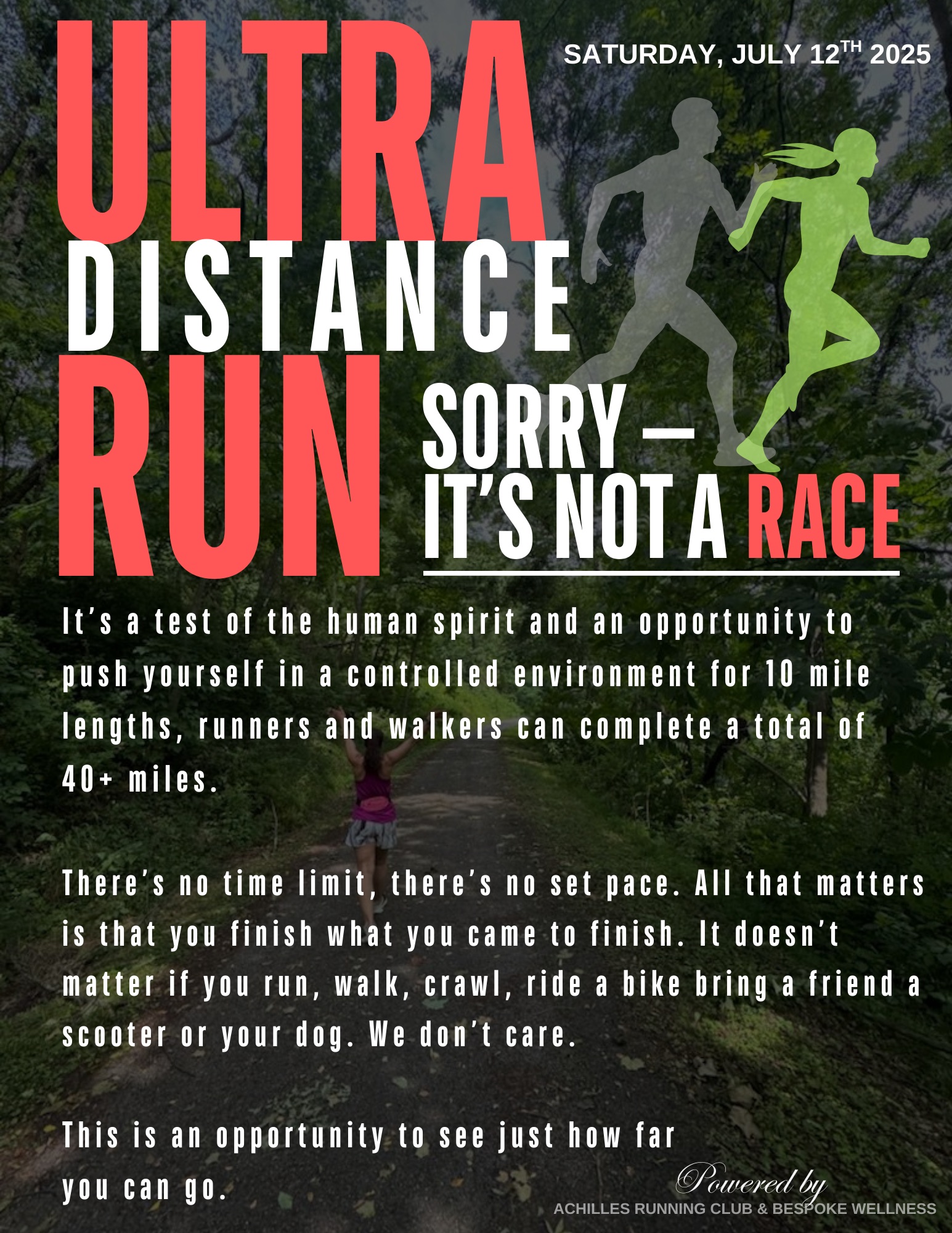SORRY— it’s not a RACE!