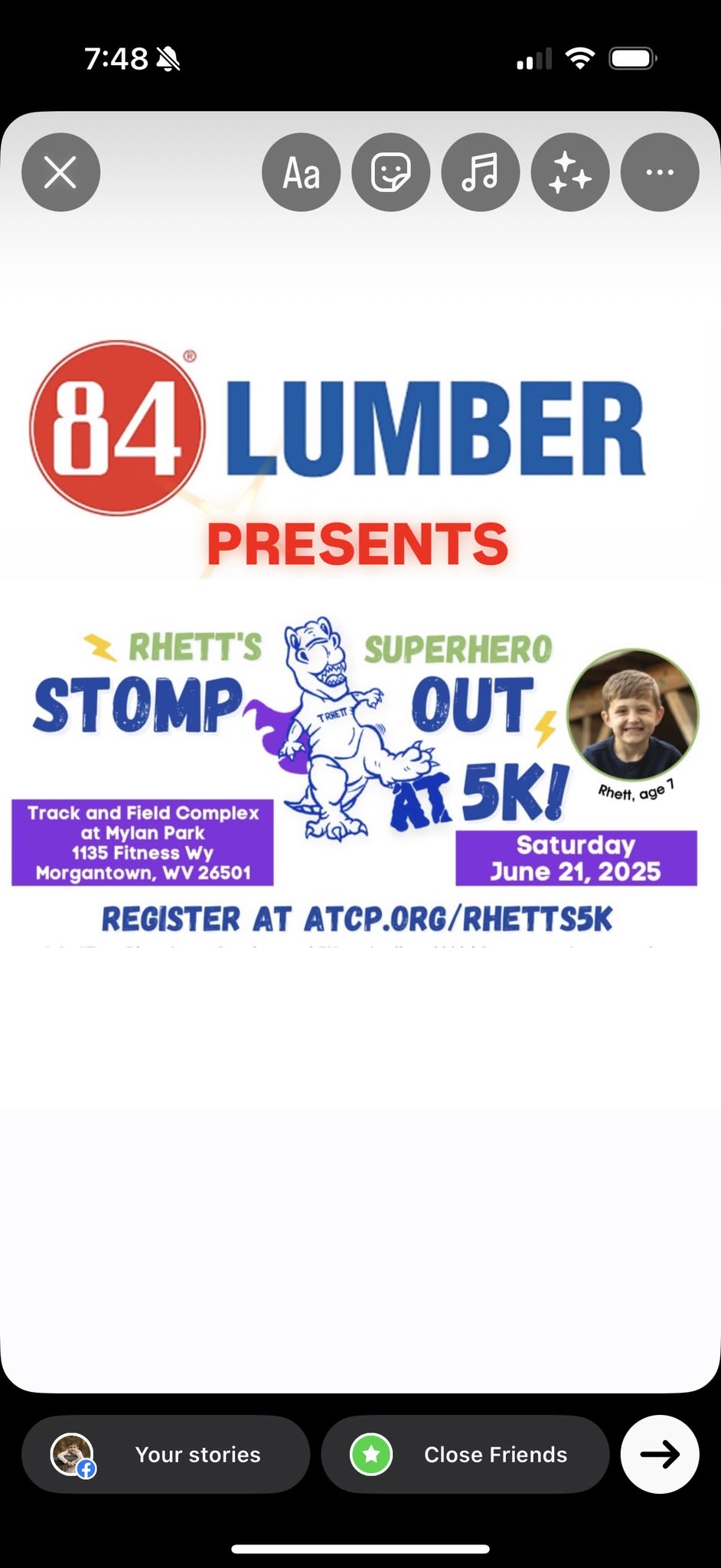Rhett’s Stomp Out A-T 5K presented by 84 Lumber