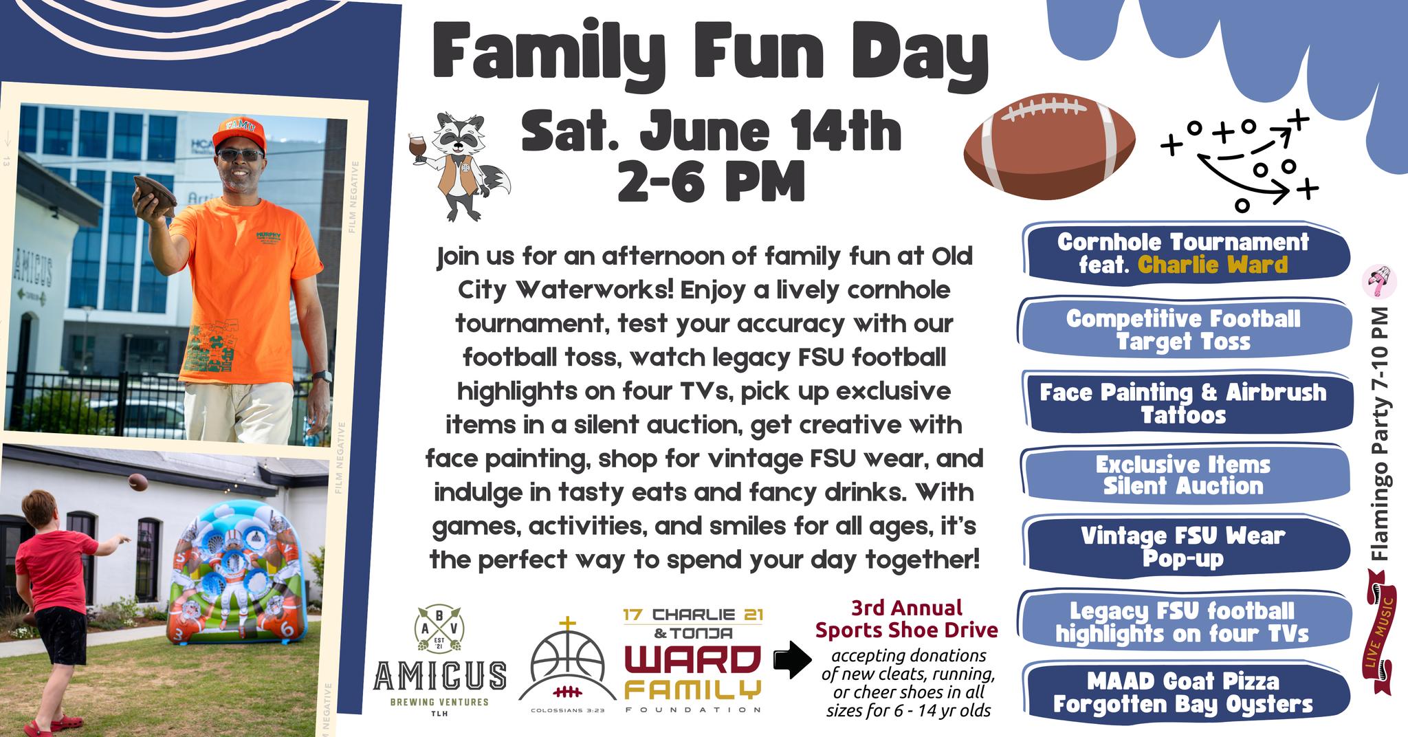 Family Fun Day with the Charlie & Tonja Ward Family Foundation & Amicus Brewing Ventures