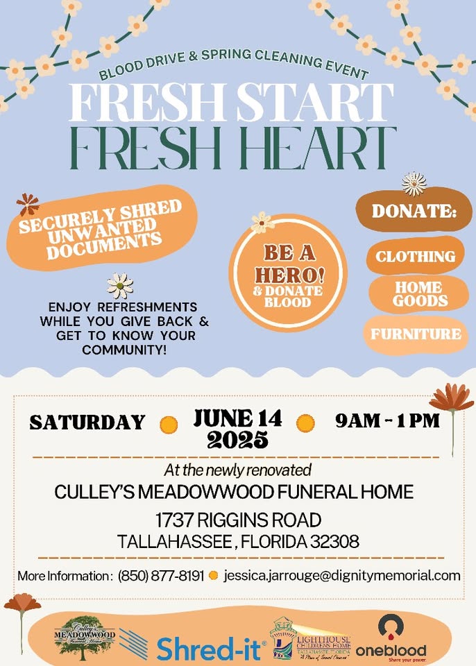 Second Annual “Fresh Start, Fresh Heart” Event sponsored by Culley’s MeadowWood Funeral Home